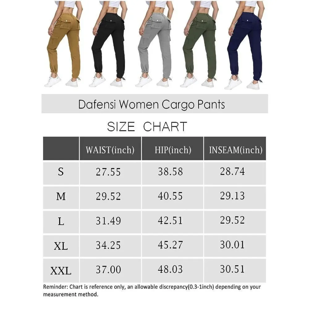 Women Cargo Pants Casual Relaxed Fit Jogger Pants with 6 Pockets for Hiking  - Picture 4 of 6
